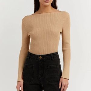 Dissh Aria Knit Top in Warm Wheat